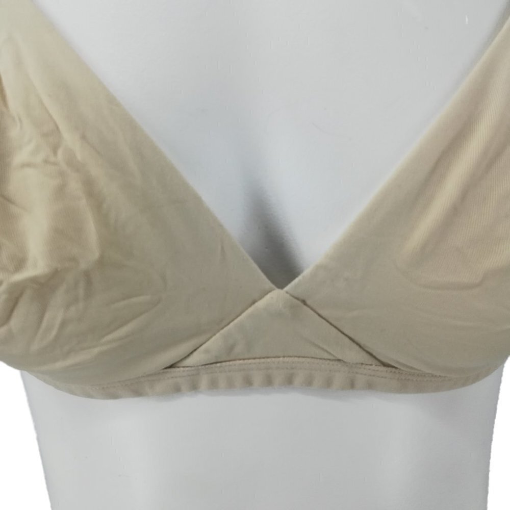 Lands End Soft Cup Bra Size 36B Wire Free Nude Tan Beige Stretch Adjustable - Picture 2 of 10